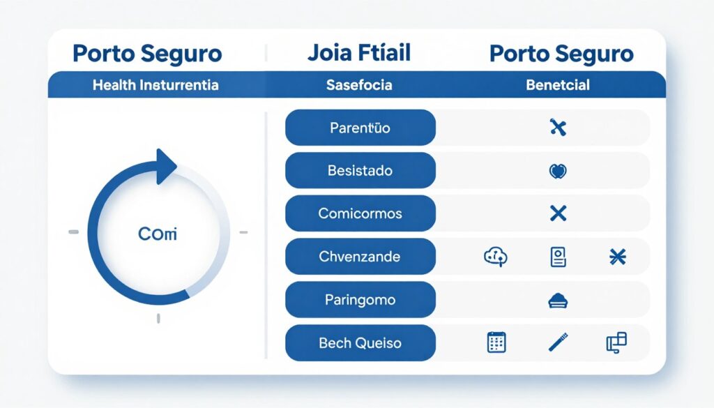 Comparação visual entre diferentes planos de saúde Porto Seguro